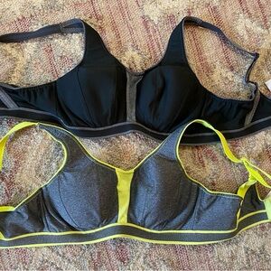 Lot of 2  Prima Donna Sweater sports bras black and cosmic gray 34C EUC